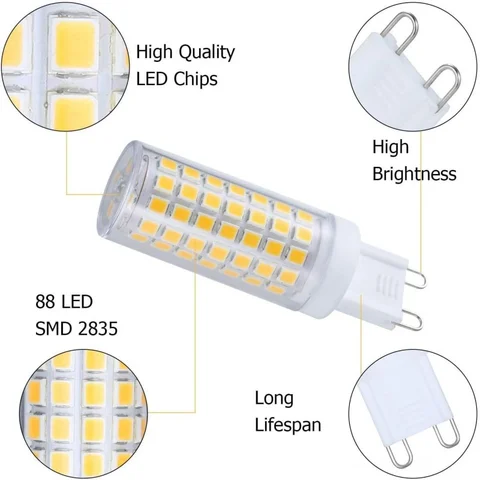 G9 светодиодная лампа 9 Вт 12 Вт 15 Вт 20 Вт 25 Вт AC110V 220 В светодиодная лампа SMD 2835 LED g9 холодный/теплый/натуральный свет Замена галогенной лампы 30/40 Вт