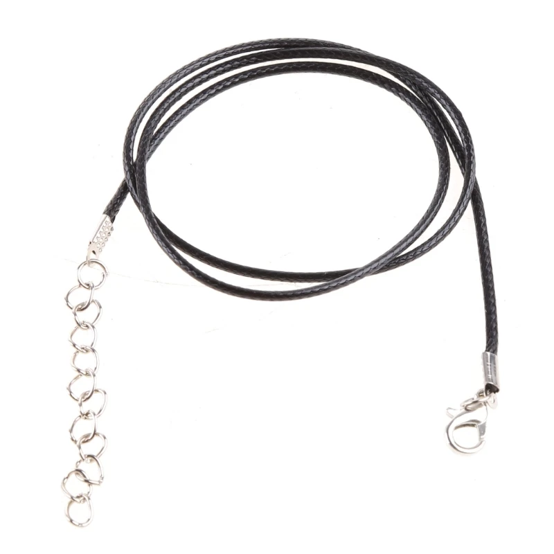 

Leather Wax Rope Cord Necklace with Lobster Clasp Black Jewelry Necklace String 18'' Clasp Chain for Bracelet Making F19D