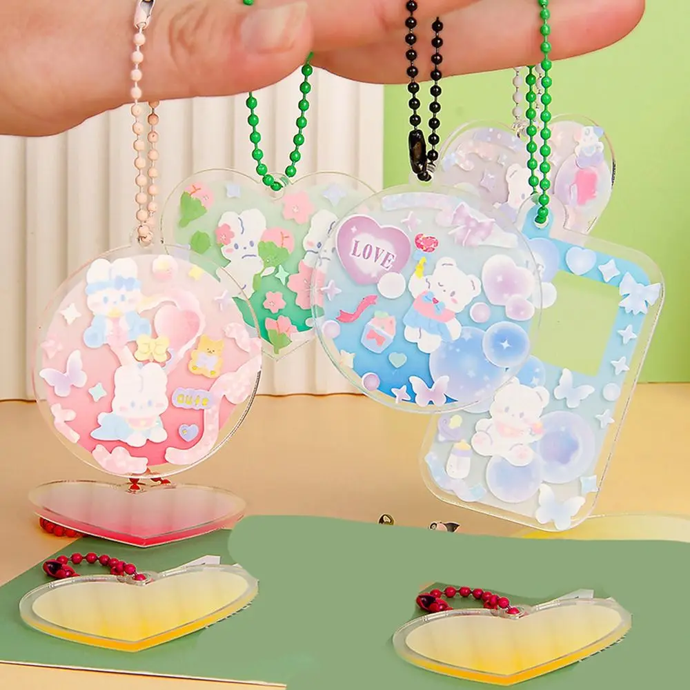 

Board Key Ring Acrylic Heart Pendant Blank Slice Kids Handmade Card Toy Early Educational Toys DIY Handmade Keychain