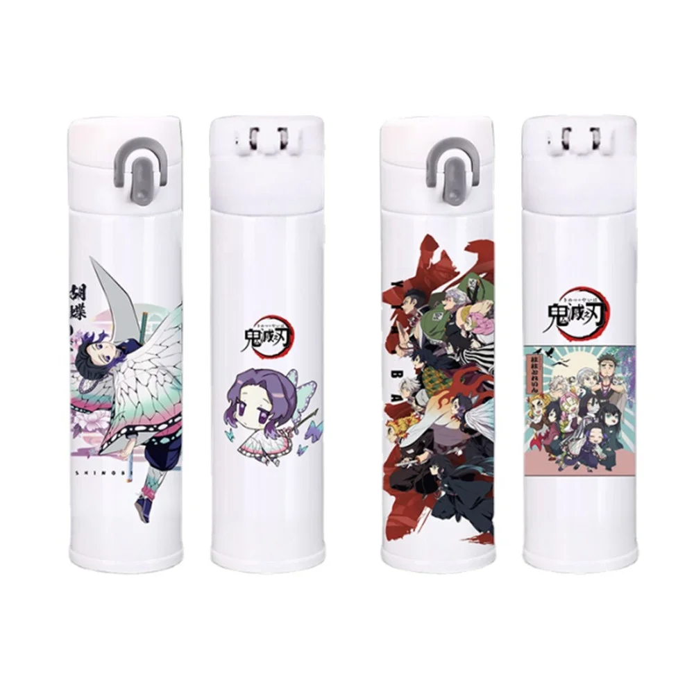 

400ml Demon Slayer Insulating Cup Anime Kochou Shinobu Adult Portable High Capacity Sports Water Bottle Childrens Drinking Cup