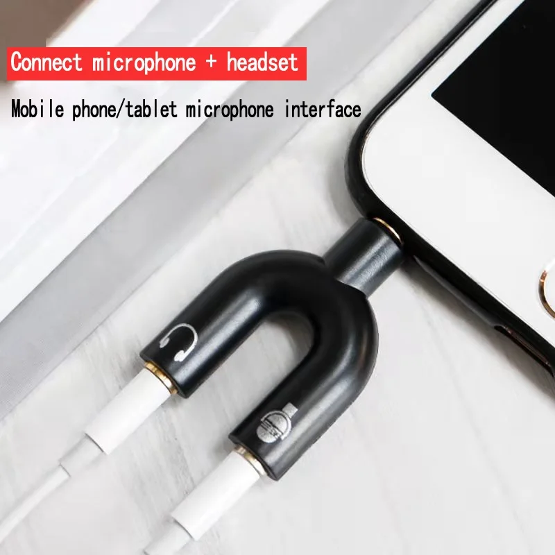 

Stereo audio splitter adapter for smartphone U-shaped headphone splitter 3.5 mm for MP3 players