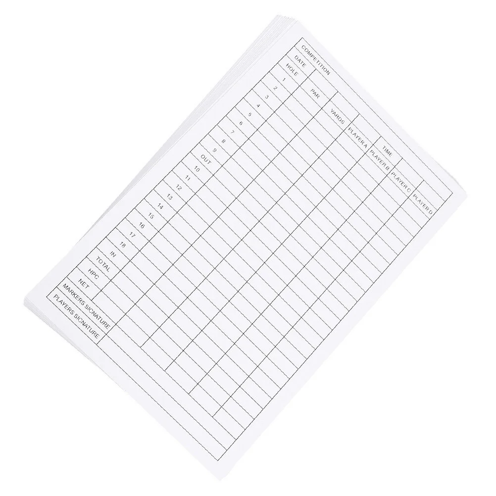 

20 Pcs Record Book Score Cards Sports Mini Golf Cart Portable Golfs Scorecards Coated Paper Use Accessories