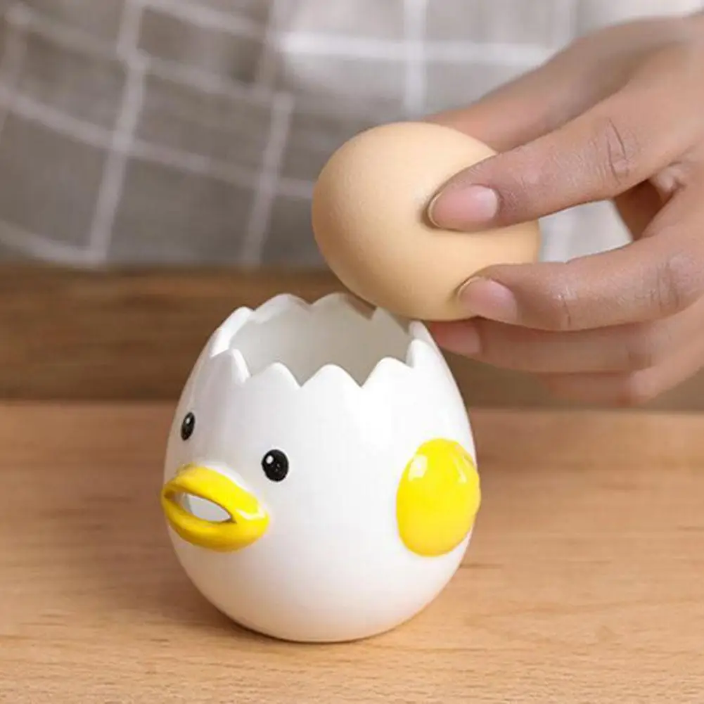 

Lovely Cartoon Chicken Ceramic Egg White Separator Yolk Dividers Kitchen Tool