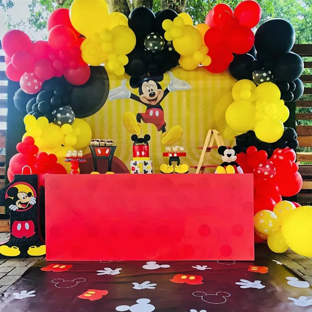 

1Set Mickey Mouse Balloon Yellow Red set for baby shower Birthday Party Arrangement Decorative balloon Cartoon Party Supplies