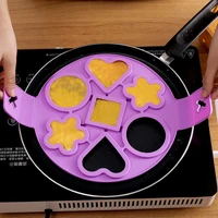 silicone 7 hole omelette multi shape round star love pancake mold kitchen diy baking gadget accessories