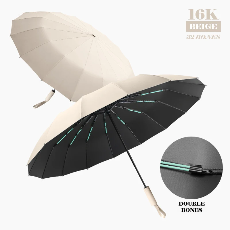 

Sunshade Rain Business Strong Umbrellas Folding Windproof Luxury Women Umbrella Automatic Male Fully 16Ribs Large Umbrella Men