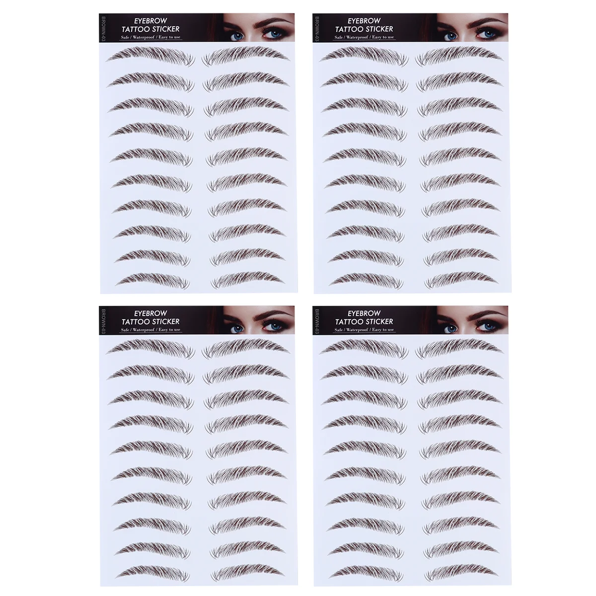 

Eyebrow Stickers Eyebrows Sticker Waterproof Makeup Brow Brown Temporary Peel Off False Fake Hair 6D Transfer Grooming Women 4D