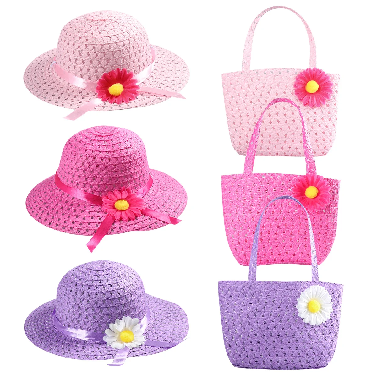 

Girls Tea Party Hat Fashion Hats Kids Sunflower Nice Toddler Straw Summer Beach