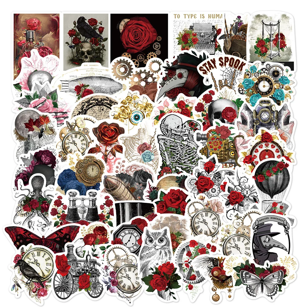 

10/30/50PCS New Rose Cartoon Personality Creative Computer Table Car Mobile Phone Chair Decoration Waterproof Sticker Wholesale