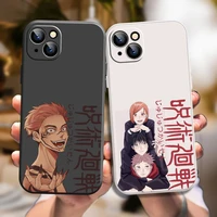 for iphone 11 12 13 pro x xr xs max case luxury jujutsu kaisen silicone soft cover for iphone 7 8plus se2 shockproof phone cases