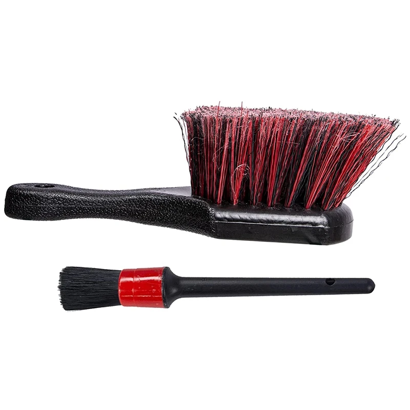 

Wheel & Tire Brush, Soft Bristle Car Wash Brush, Plus Detailing Brush, Car Rim Cleaning Brush Short Handle