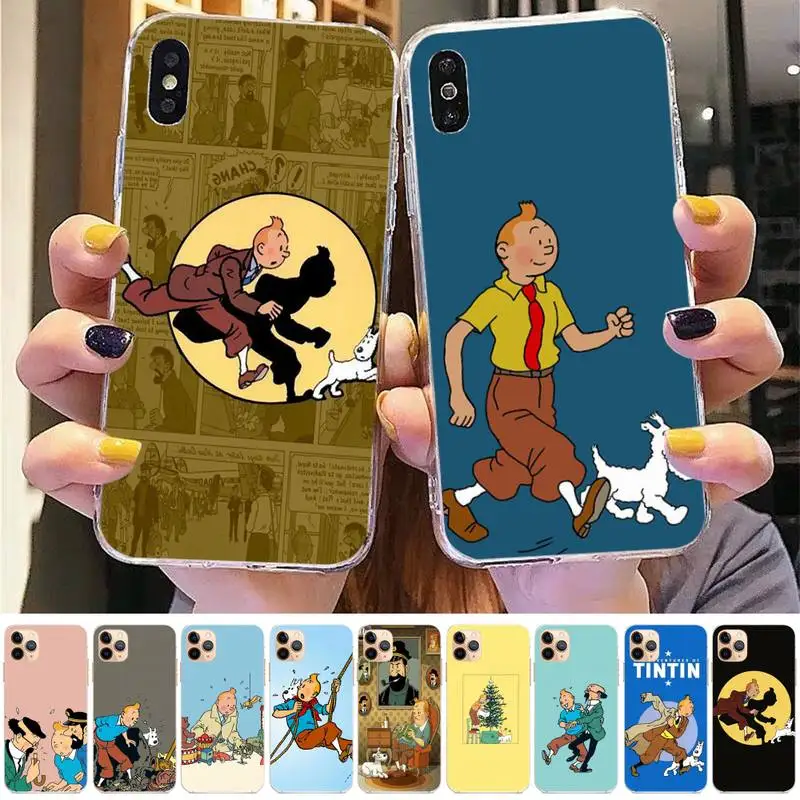 

French classic cartoon The Adventures of Tintin Phone Case for iPhone 11 12 13 mini pro XS MAX 8 7 6 6S Plus X 5S SE 2020 XR