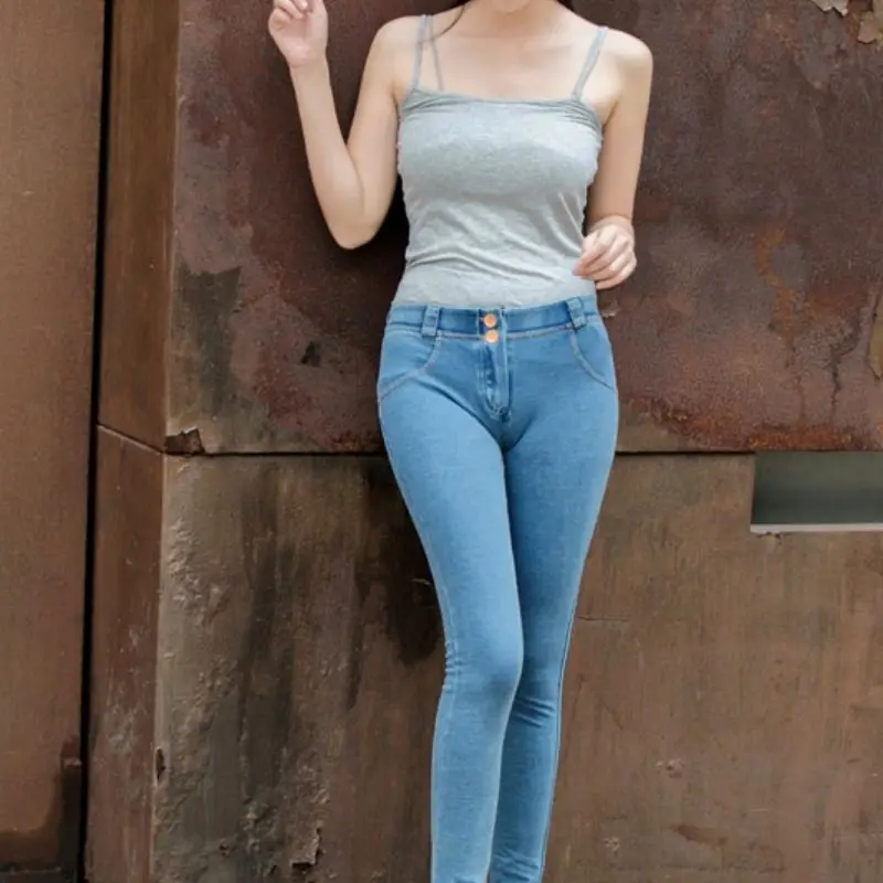 Open-End Free Outdoor Front and Rear Full Zipper Women's Jeans Show Abalone Pants Peach Jeans Peach Liquid Pants Dropship