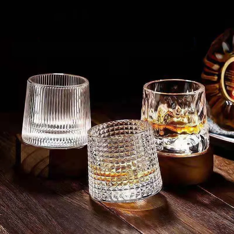 

Креативный дизайнерский хрустальный стакан для вечерние, 160 мл, прозрачная чашка для виски, вращающийся на 360 ° хрустальный бокал для вина, б...