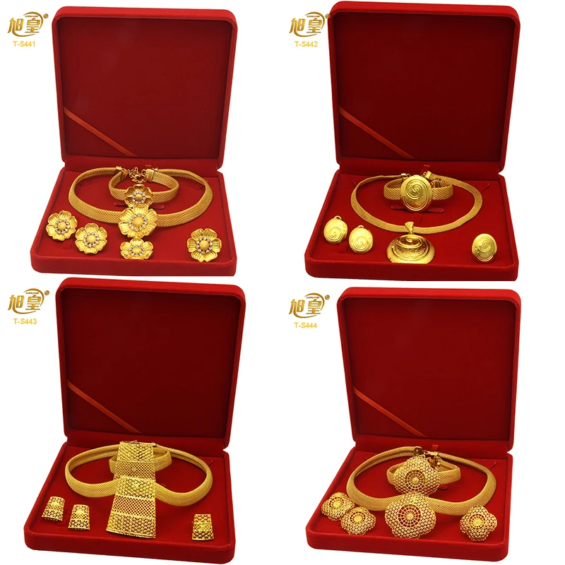 

Dubai Luxury Round Flowers Square Jewelry Sets For Women Fashion Earring and Necklace Nigeria Wedding Bride Bracelets Gifts