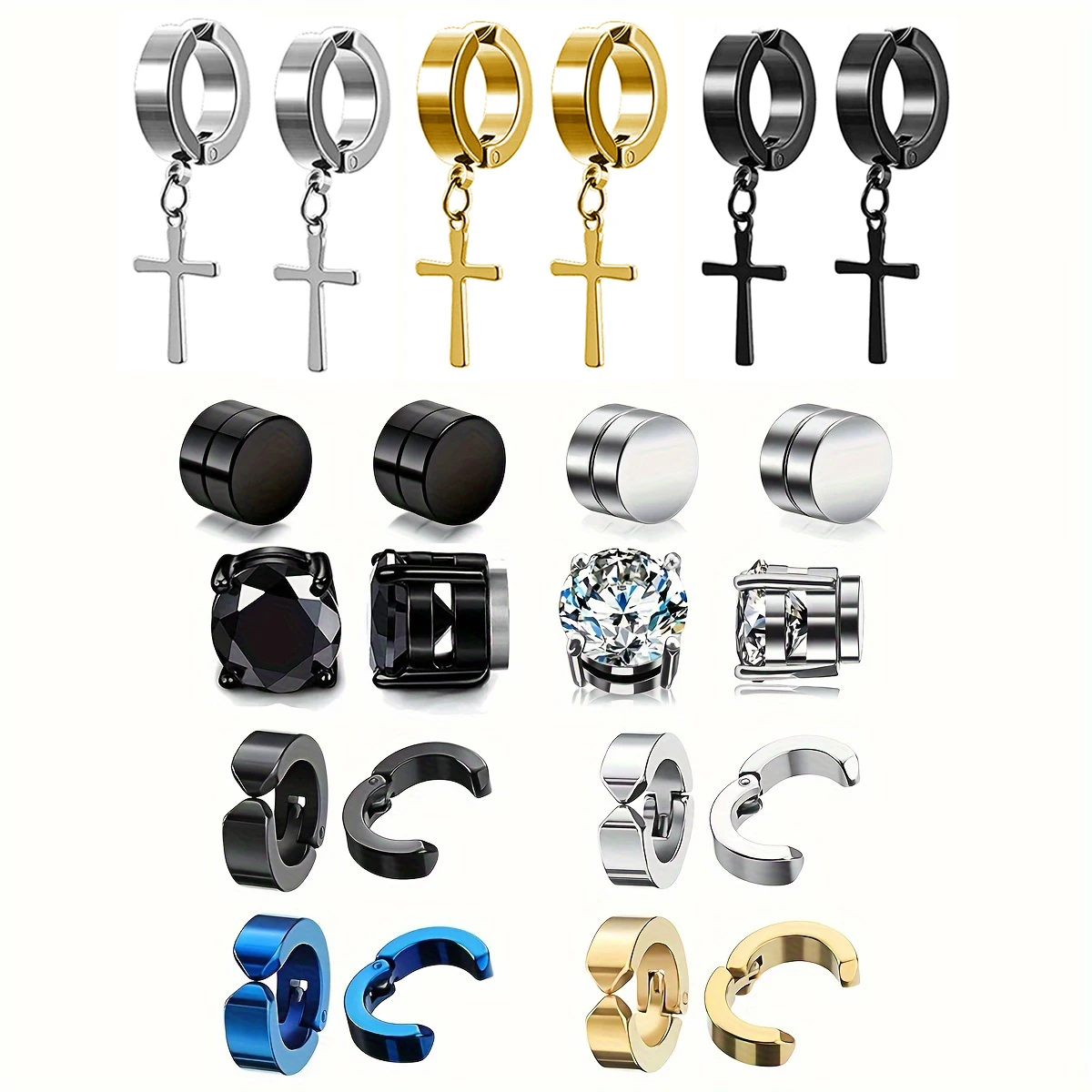 2/22 шт. серьги-гвоздики унисекс из нержавеющей стали