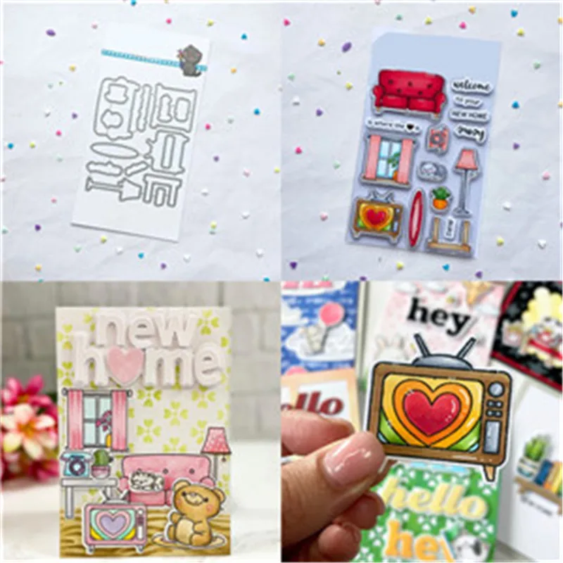 

Television Metal Cutting Dies And Silicone Stamps For Layering Stencil Scrapbooking Paper Album Embossing DIY Diary 2023 New
