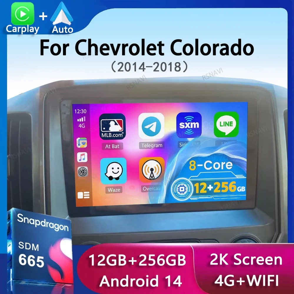 Автомобильное радио Android 14 для Chevrolet Colorado 2014-2018 Silverado GMC Sierra VIA Vtrux Truck GPS Мультимедиа
