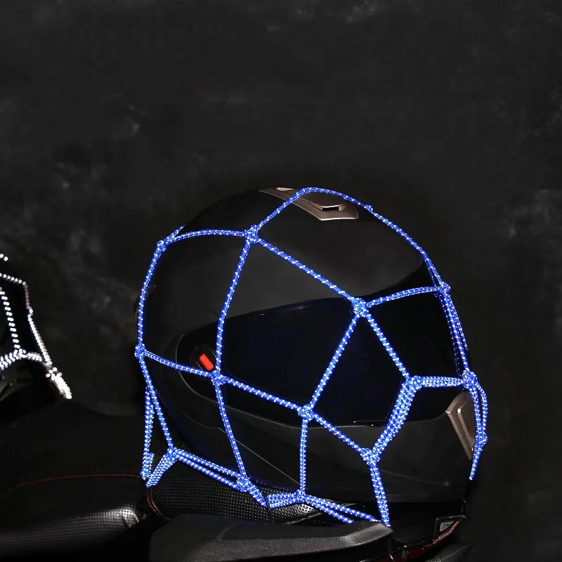 New Reflective Moto Helmet Mesh Net Motorcycle Luggage Net Protective Gears Luggage Hooks Motorcycle Accessories Organizer