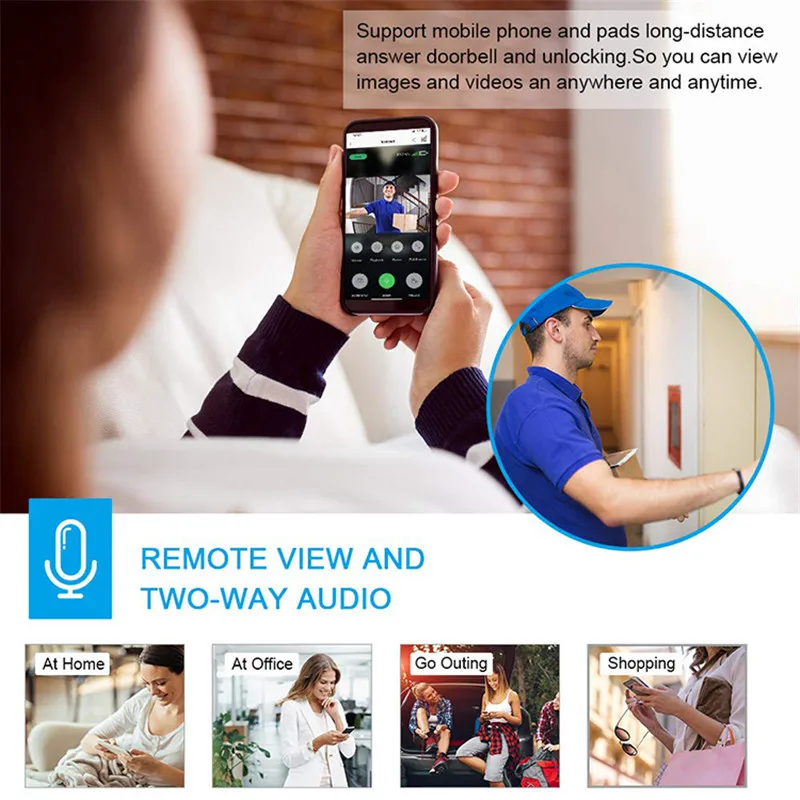 Дверной звонок Tuya для умного дома беспроводная камера безопасности с Wi-Fi уличный