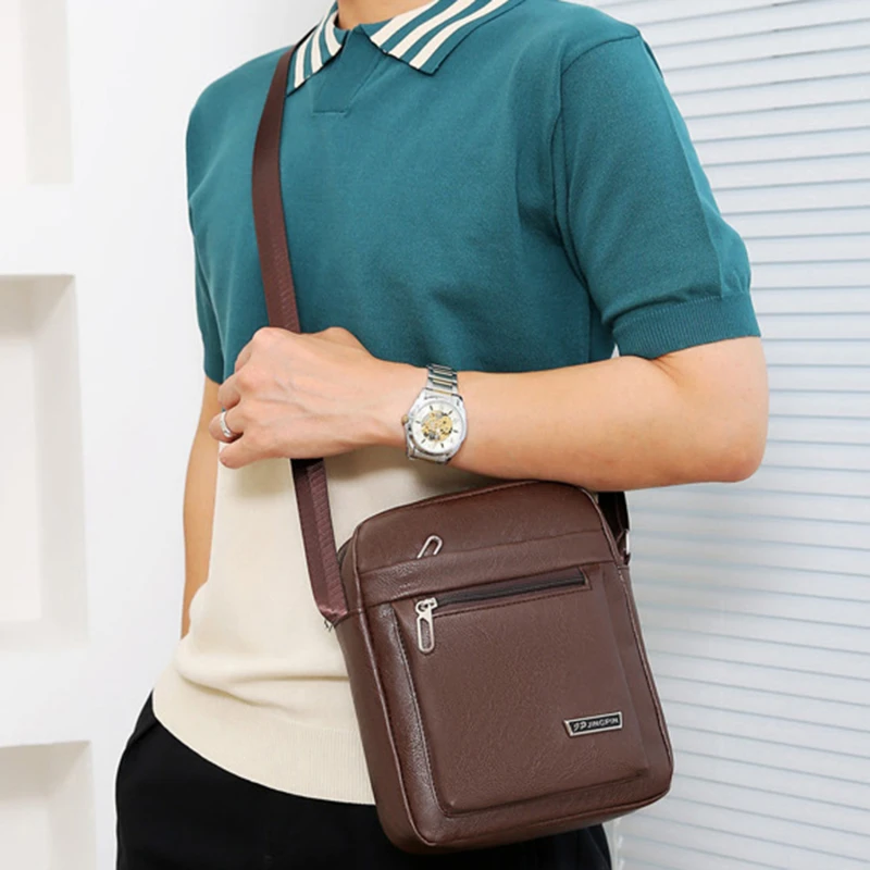 

Роскошная брендовая винтажная сумка для мужчин, модный ранцевый деловой мессенджер через плечо, вместительная повседневная мужская сумочка