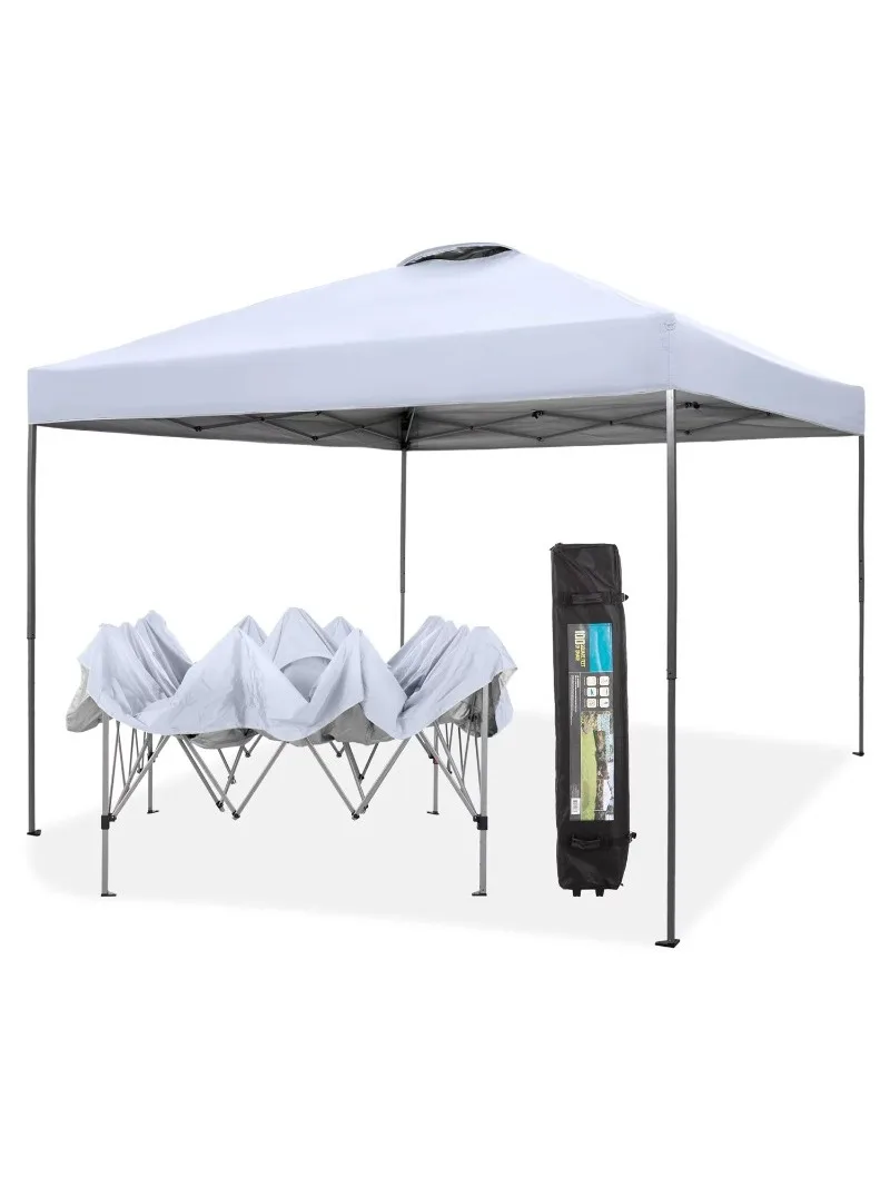 

MF Studio 10x10ft Pop-up Canopy Tent Straight Legs Instant Canopy for Outside with Wheeled Bag - White