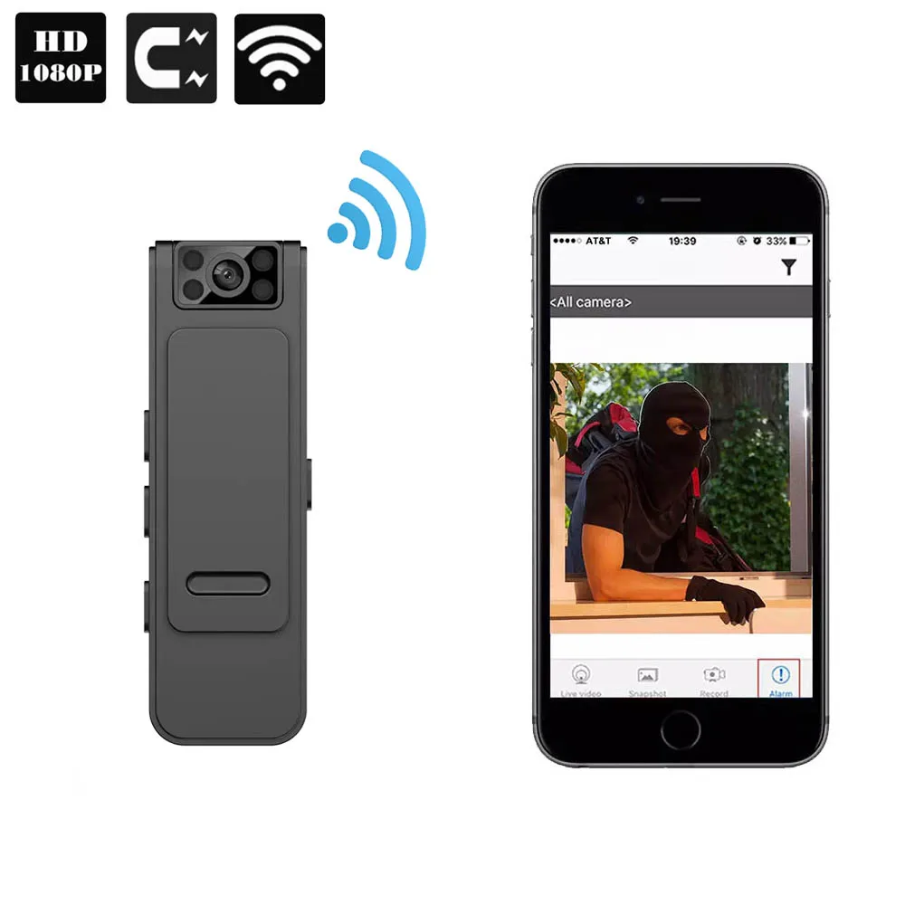 

Wireless Mini Wifi Camera Small Video Camcorder Portable Micro Camera Body Cam Pocket Loop Recording Cam Night Vision Magnetic