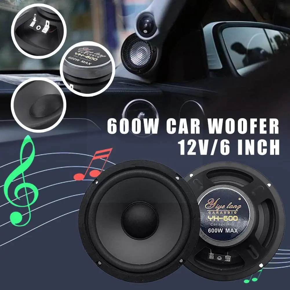 

6 Inch 600W Car HiFi Coaxial Speaker 2-Way Vehicle Subwoofer Music Stereo Speakers Range Audio Full Auto Frequency Door G3A2