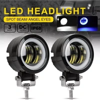2x 320w motorcycle led angel eye work light bar spot lamp offroad car boat truck suv pickup 12v 24v driving fog lamp h