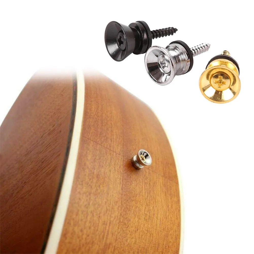 

2pcs Screw Guitar Pegs Strap Accessories Buttons Copper End Fittings Guitar Lock Locking Parts Pegs Replacement