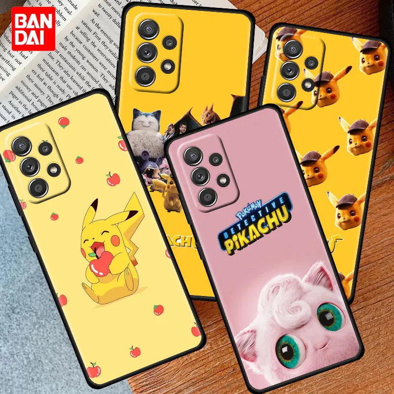 

Pokemon Go Anime Case for Samsung Galaxy A03 A13 A31 A50 A51 A52 A30 A70 A71 A32 Note 20 Ultra 5G Soft Capa Silicone Cover Black