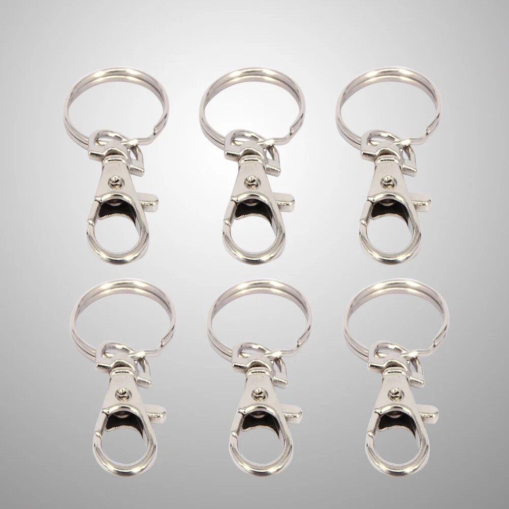 10pcs Metal Swivel Lobster Keychain Car Keyring Clasp Clip Trigger Buckle Snap Hook with Split Ring