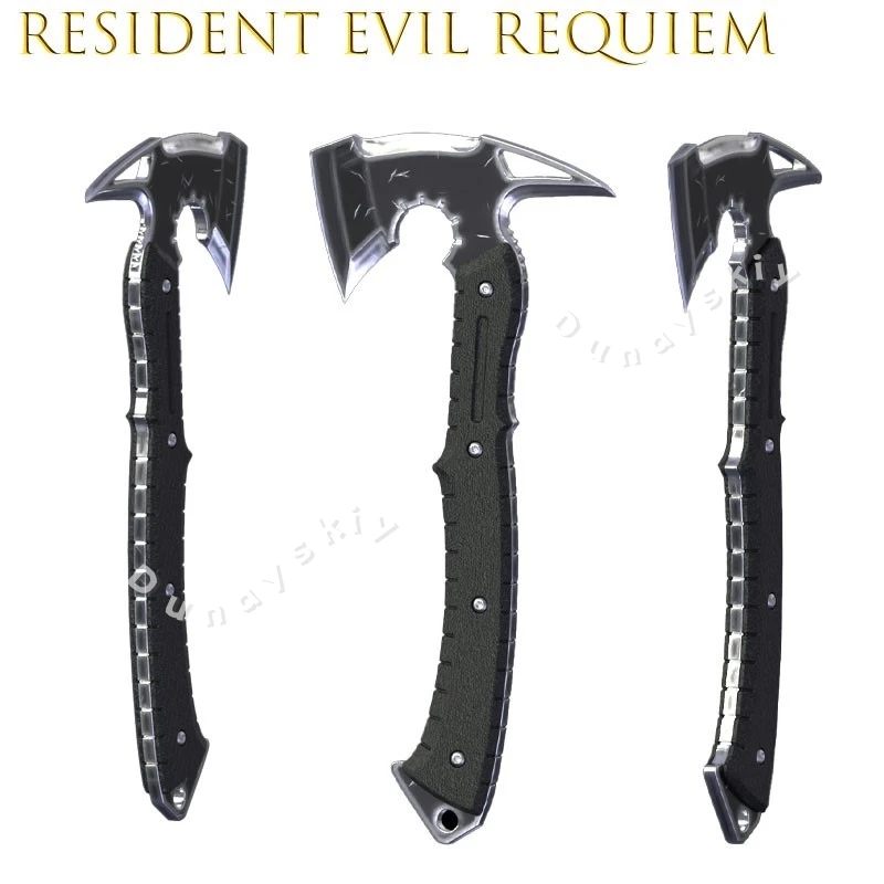 Фото Топор Леона из Resident Evil Requiem, реквизит для косплея, игровая/киноверсия, полная коллекция, тактический топор для кемпинга, реплика для Хэллоуина №5