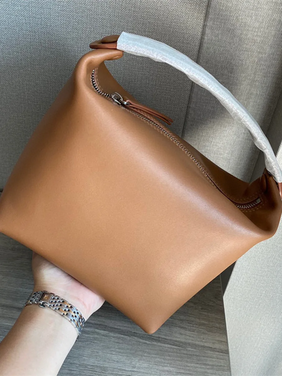 Однотонные Сумки из натуральной кожи, Женская Повседневная сумка большой вместимости, винтажные классические сумки 2022
