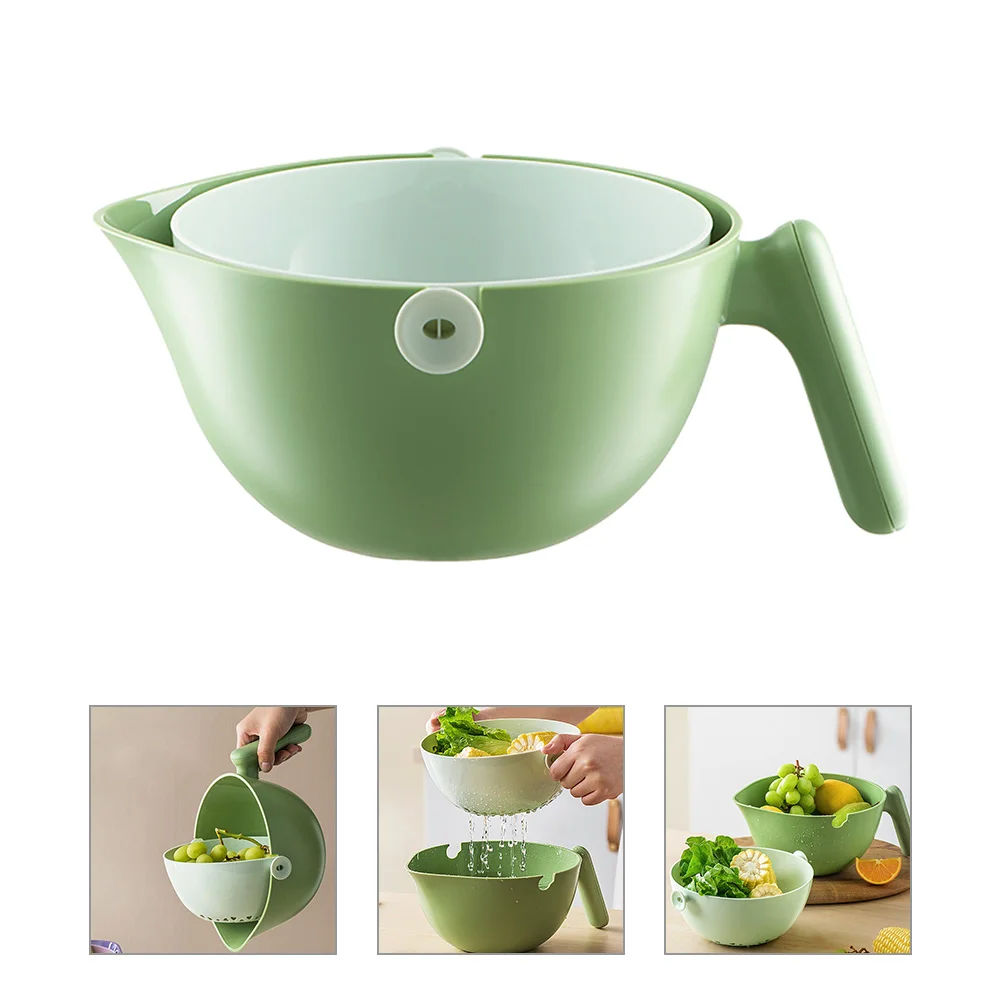 

Fruit Double Layer Drainer Basket Storage Strainer Colander Bowl Rotatable Strainers For Kitchen Vegetable Washing