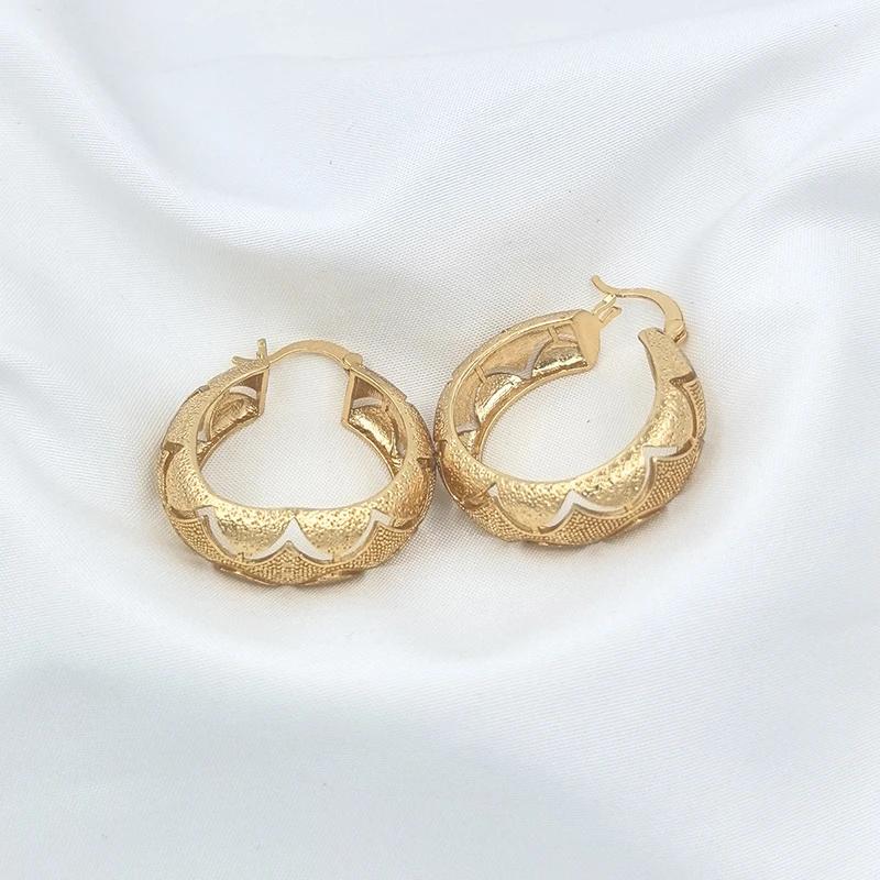 Круглые серьги-кольца для женщин позолоченные ювелирные украшения в итальянском