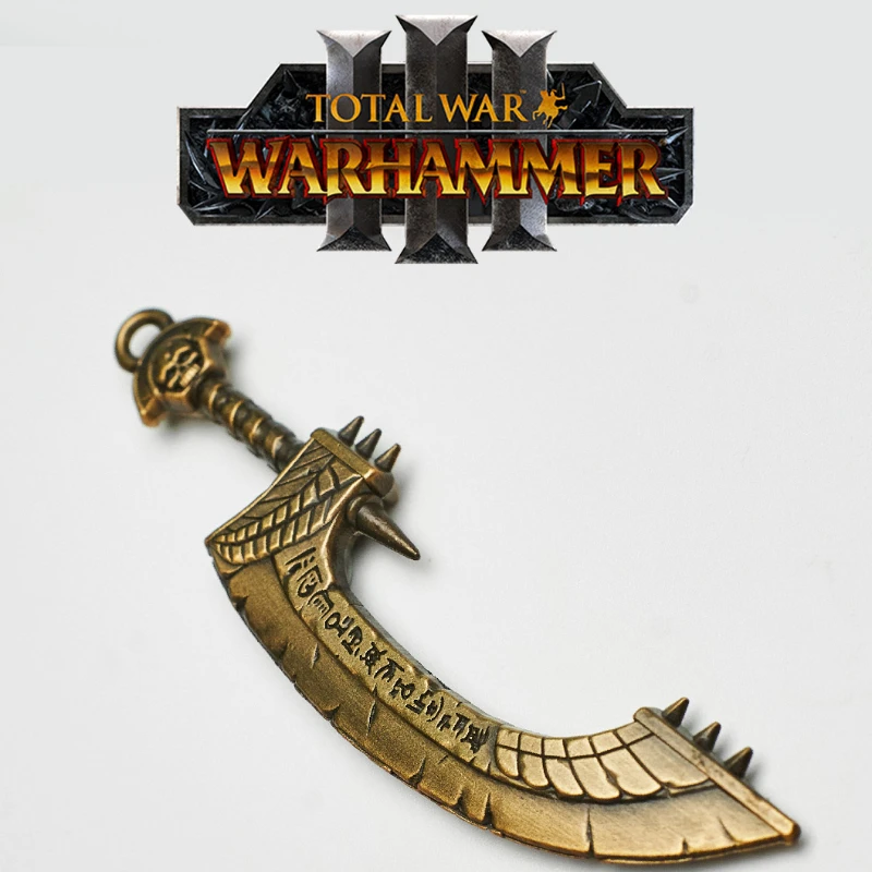 

Genuine Starforged Warhammer III Battle Hammer Surrounding Nikkhara Scimitar Game Perimeter Toys Key Chain Decor Birthday Gift