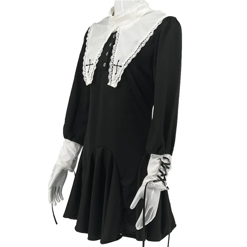 Женское платье с длинным рукавом и вышивкой готическое кружевное принцессы