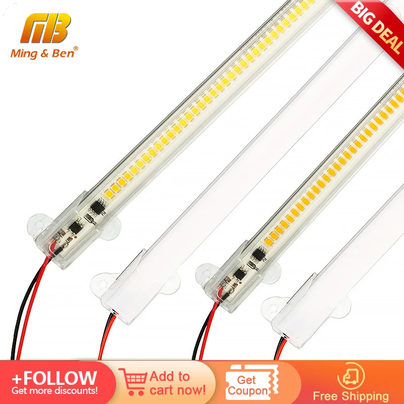 

MINGBEN LED Under Cabinet Light Clear Sell Milk White Shell 30cm 50cm Cold White Warm White 220V SMD2385 72leds Kitchen Decor
