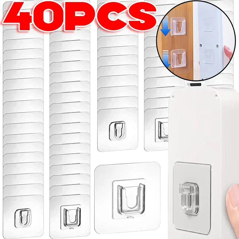 2/40 шт. двусторонние прозрачные клейкие настенные крючки вешалка прочная