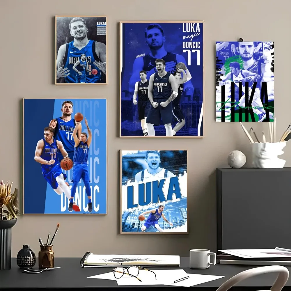 Современный стиль Luka-Doncic баскетболист постер наклейка для гостиной отель винный
