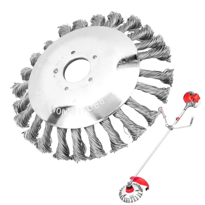 Unbreakable Wired Trimmer Blade Unbreakable Lawn Mower Blade Head 6 In Steel Wire Cutter Trimmer Weed Remover Rotary Weed Brush