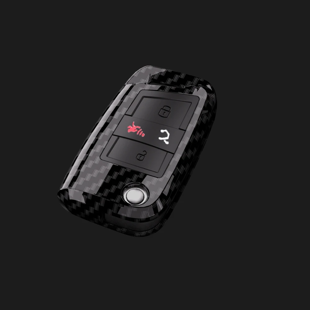 

Чехол для автомобильного ключа из углеродного АБС-пластика для VW Volkswagen MK7 Golf 7 GTI 2017 2018, 4 кнопки, складной пульт дистанционного управления, защитная сумка для брелка