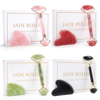 face massage jade roller gua sha set natural stone crystal slimmer lift wrinkle double chin remover beauty care slimming tools