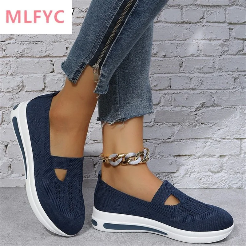 

2022 summer new large size single shoes women's flat platform platform wedge heel casual women sneakers women