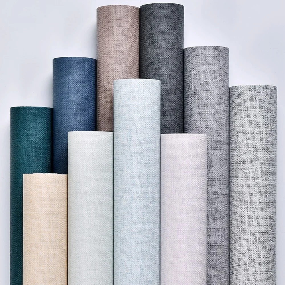 Льняная текстурированная домашний декор самоклеящиеся обои сделай сам для