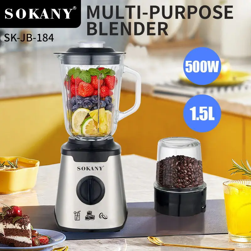 Personal Blender Coffee grinder Combo, 500W Smoothie Countertop Blender for Shakes, Crushing Ice, Puree and Frozen Fruit