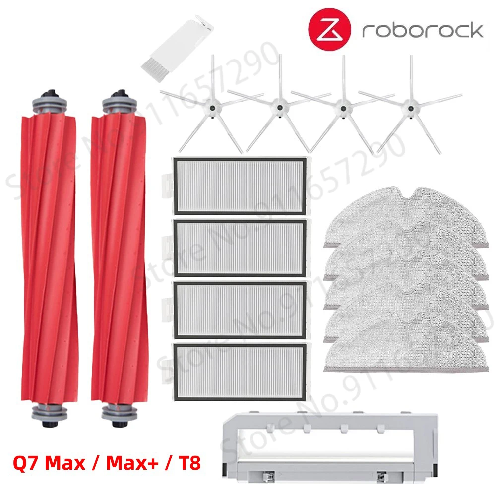 

Roborock Q7 Max+ Q7 Plus T8 Крышка основной щетки Боковая щетка Hepa Фильтр Швабра Тряпка Сменные запасные аксессуары для робота-пылесоса