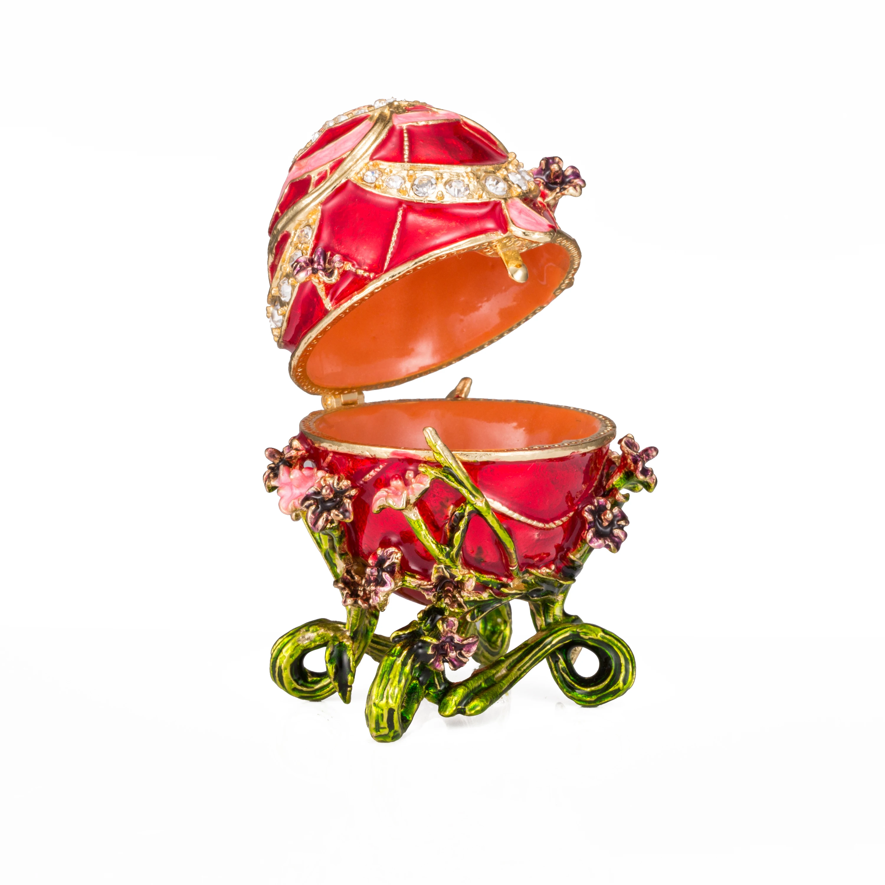 Фото QIFU Новинка, красное яйцо Faberge, коробочка для украшения дома, подарки №4
