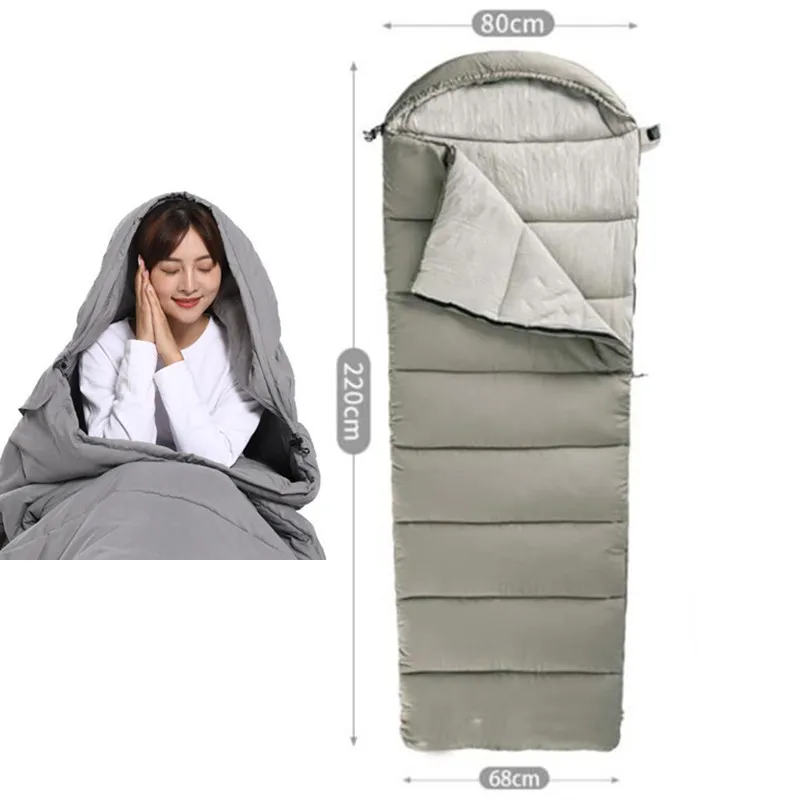 220x80 см сверхлегкий спальный мешок, портативный моющийся теплый спальный мешок, Хлопковое одеяло, дорожный уличный спальный мешок для кемпинга, походов 2 #